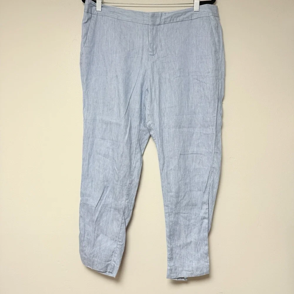 Banana Republic Martin Fit Women's Light‎ Blue Linen Pants Size 12
